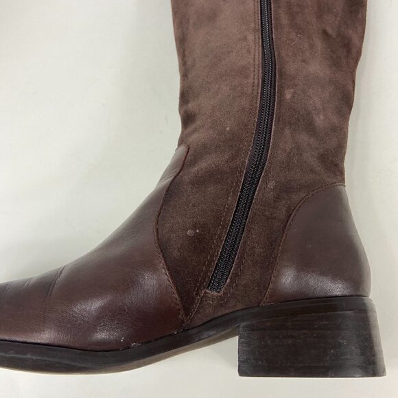 Coldwater Creek Chocolate Brown Leather & Suede Mid Calf Boot, size 6 - Picture 11 of 15